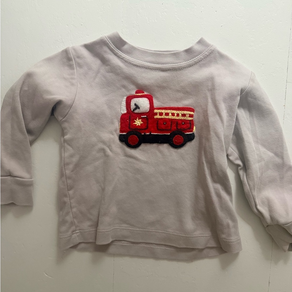 Squiggles Kids Fire Truck Gray Shirt